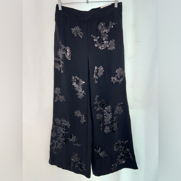 CHICO’S Floral Sequin Wide Leg PANTS - Picture 4 of 7